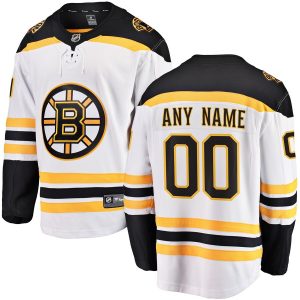 Boston Bruins Fanatics Branded Away Breakaway Custom Jersey – White