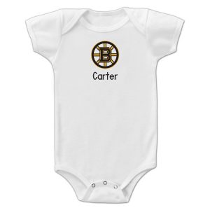 Boston Bruins Infant Personalized Bodysuit – White