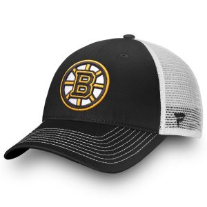 Men’s Boston Bruins Fanatics Branded Black Logo Core Trucker Adjustable Snapback Hat